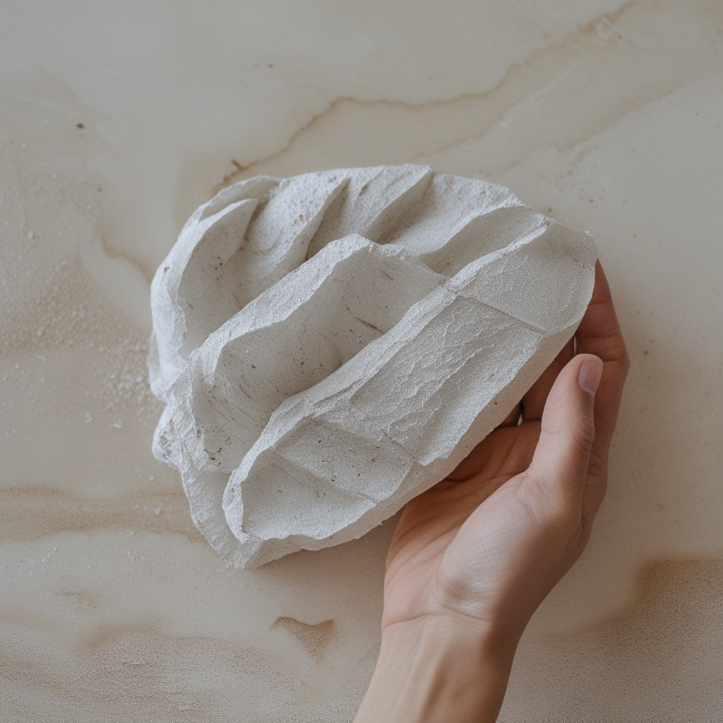 Zbliżenie dłoni delikatnie dotykającej stopy podczas siedzącego rozciągania na jasnej drewnianej podłodze, subtelne ciepłe oświetlenie